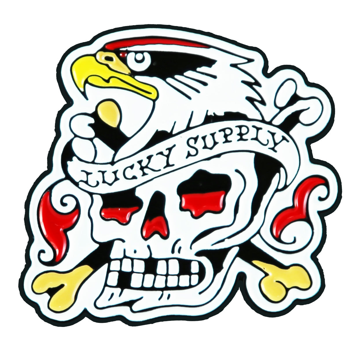 Lucky Supply x Chad Koeplinger Eagle Skull Enamel Pin