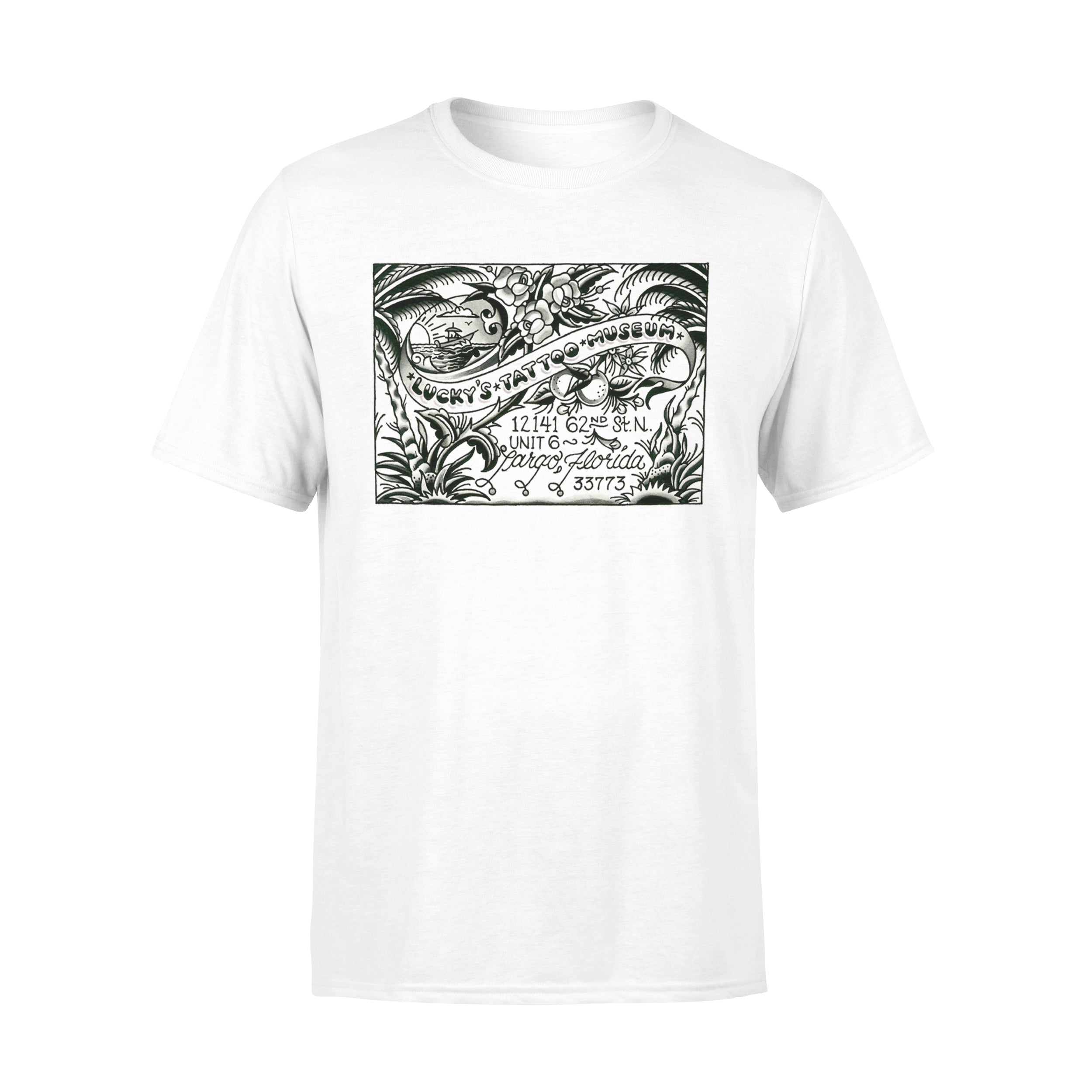 Lucky's Tattoo Museum Postcard Shirt (White)