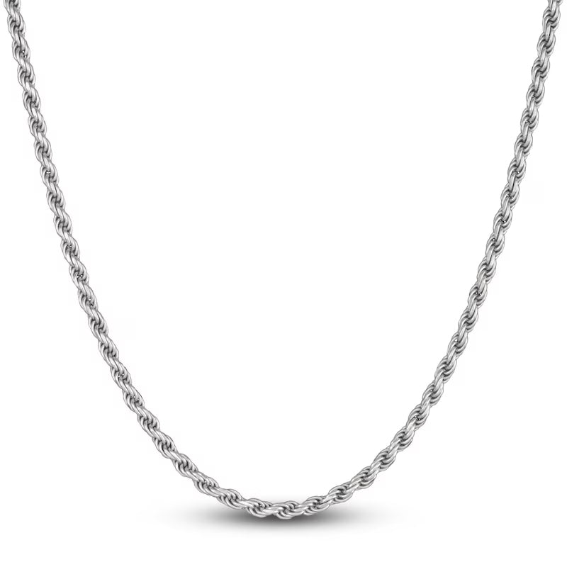 22" Solid Rope Chain Necklace Sterling Silver